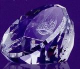 Custom Optical Crystal Standing Faceted Dome Paperweight, 3