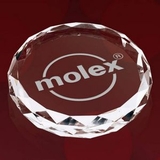 Custom Round Paperweight/ Optical Crystal - 3 1/2