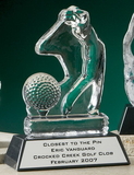 Custom Golfer Glacier Sports Award w/ Genuine Marble Base (7