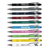 Custom Liqui-Mark iWriter Exec - Stylus & Soft Touch Rubberized Metal Ballpoint Pen (Black Ink), 5 21/32