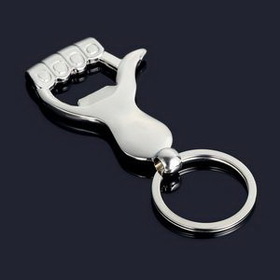 Custom Palm Style Bottle Opener With Keyring, 2 4/5" L x 1 3/5" W x 1/5" H