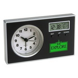 Custom Analog Alarm Clock w/Secondary Digital Display, 3 1/2