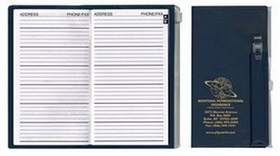 Custom Address Book W/ Zip Back Planner & Matching Pen - Solid