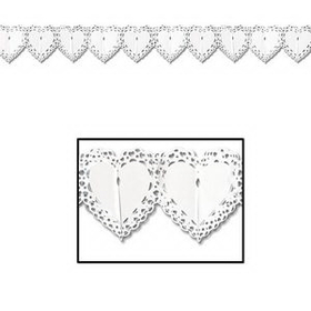 Custom White Lace Heart Garland, 7" L x 12' W