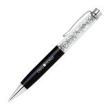 Custom Black Jumbo Crystal Ballpoint Pen, 5 5/8