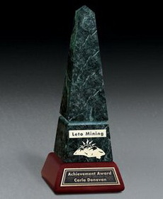 Custom Marble Obelisk Award W/ Base (4 1/4"X11"X4 1/4")