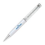 Custom White Jumbo Crystal Ballpoint Pen, 5 5/8