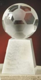Custom Crystal Soccer Ball Award w/ Base (4")