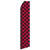 Custom 12' Digitally Printed Red/Black Checkered Swooper Banner