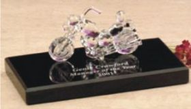 Custom Optical Crystal Scooter Award w/ Base (4.25"x1.5")