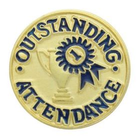 Blank Scholastic Award Pin (Outstanding Attendance), 3/4" Diameter