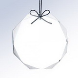 Custom Premium Octagon Ornament with Silver String, 3.5