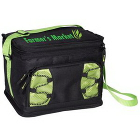 Custom Delux Lunch Cooler with Bungee Cord Accent, 10.5" W x 6.5" H x 6.75" D