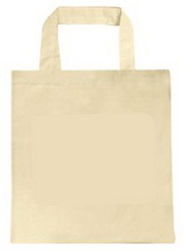 Blank Canvas Tote with short handles, 15" W x 16" H