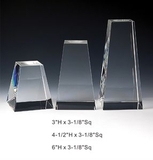 Custom Clear Tower Base Crystal Award Trophy., 3