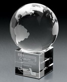 Custom Crystal Globe Award (2 3/8