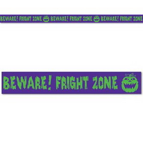 Custom Beware Fright Zone Party Tape, 3" L x 20' W