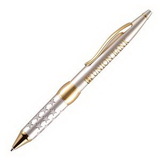 Custom Patriotic Brass Ballpoint Pen (Satin Chrome), 5.45