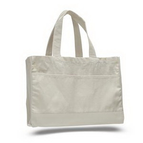 Blank Canvas Gusset Tote with Self Fabric Handles, 17" W x 13" H x 5" D