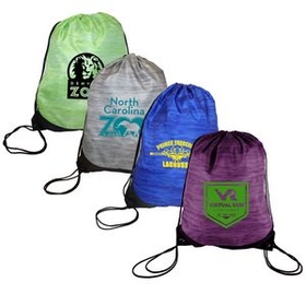 Custom Reflections Polyester Drawstring Backpack, 12" W x 17" H