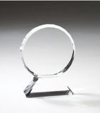 Custom Classic Elegance Optic Crystal Circle Award - 6 3/4