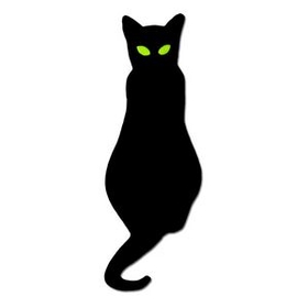 Blank Black Cat Pin, 3/8" W x 1" H