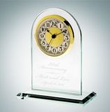 Custom Fancy Arabic Roman Arch Jade Glass Clock, 7 1/4