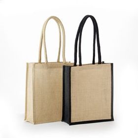 Custom All Natural Jute/ Burlap Book Bag (12"x10"x3")