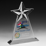 Clear Vertical Star Award - Laser Engraved