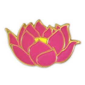 Blank Lotus Flower Lapel Pin, 1" W