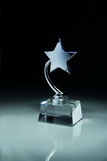 Custom Silver Star Crystal & Metal Award - 7 1/2