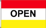 Custom Open Nylon Horizontal Message Flag (Red/White/Yellow), 3' W x 5' H