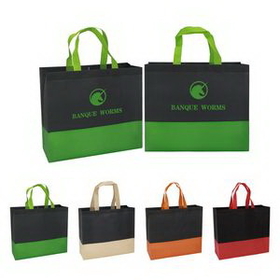 Custom Non-Woven Two-Toned Coating Tote Bag, 12.3" L x 4.3" W x 11" H