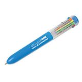 Custom 10 Color Pen w/ Blue Barrel, 6 1/4