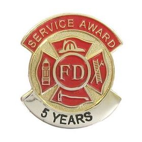 Custom Service Award Lapel Pins (Fire Department), 1 1/8" W