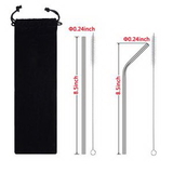 Custom Re-usable Stainless Steel Drinking Straw, 8 1/2" L x 1/4" Diameter