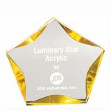 Custom Clear Luminary Star Acrylic Award w/ Gold Trim (5