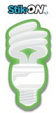 Custom Die Cut Stik-On Adhesive Note Pad W/ 25 Sheets (Fluorescent Light Bulb), 2.40