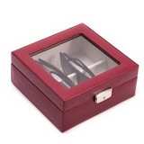 Custom Single Watch Wooden Box with Glass Top, 4.5