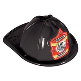 Custom Black Plastic Volunteer Firefighter Hats (CLEARANCE)