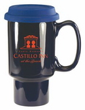 Custom 20 oz. Cobalt Blue Ceramic Travel Mug (LID SOLD SEPARATELY), 3 3/8