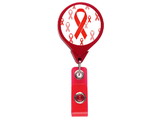 Custom Red Ribbon Jumbo Retractable Badge Reel