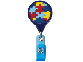 Custom Autism Awareness Jumbo Retractable Badge Reel