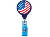 Custom U.S. Flag Jumbo Retractable Badge Reel