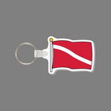 Custom Key Ring & Punch Tag W/ Tab - Full Color Diver Down Flag