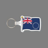Key Ring & Punch Tag W/ Tab - Flag of Cook Islands