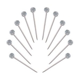 Custom 12 Piece Silver Plated Martini Pick Set W/ Austrian Crystal Toppers