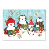 Custom Penguin Thank You Holiday Greeting Card, 7.875