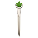 Custom Cannabis Leaf Squeezie Top Pen, 6.5