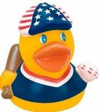 Custom Mini Rubber Patriotic Baseball Duck